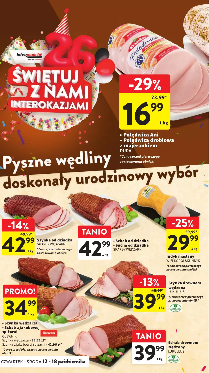 Gazetka promocyjna Intermarche - Gazetka Intermarche - ważna 12.10 do 18.10.2023 - strona 22 - produkty: Duda, Olewnik, Polędwica, Szynka