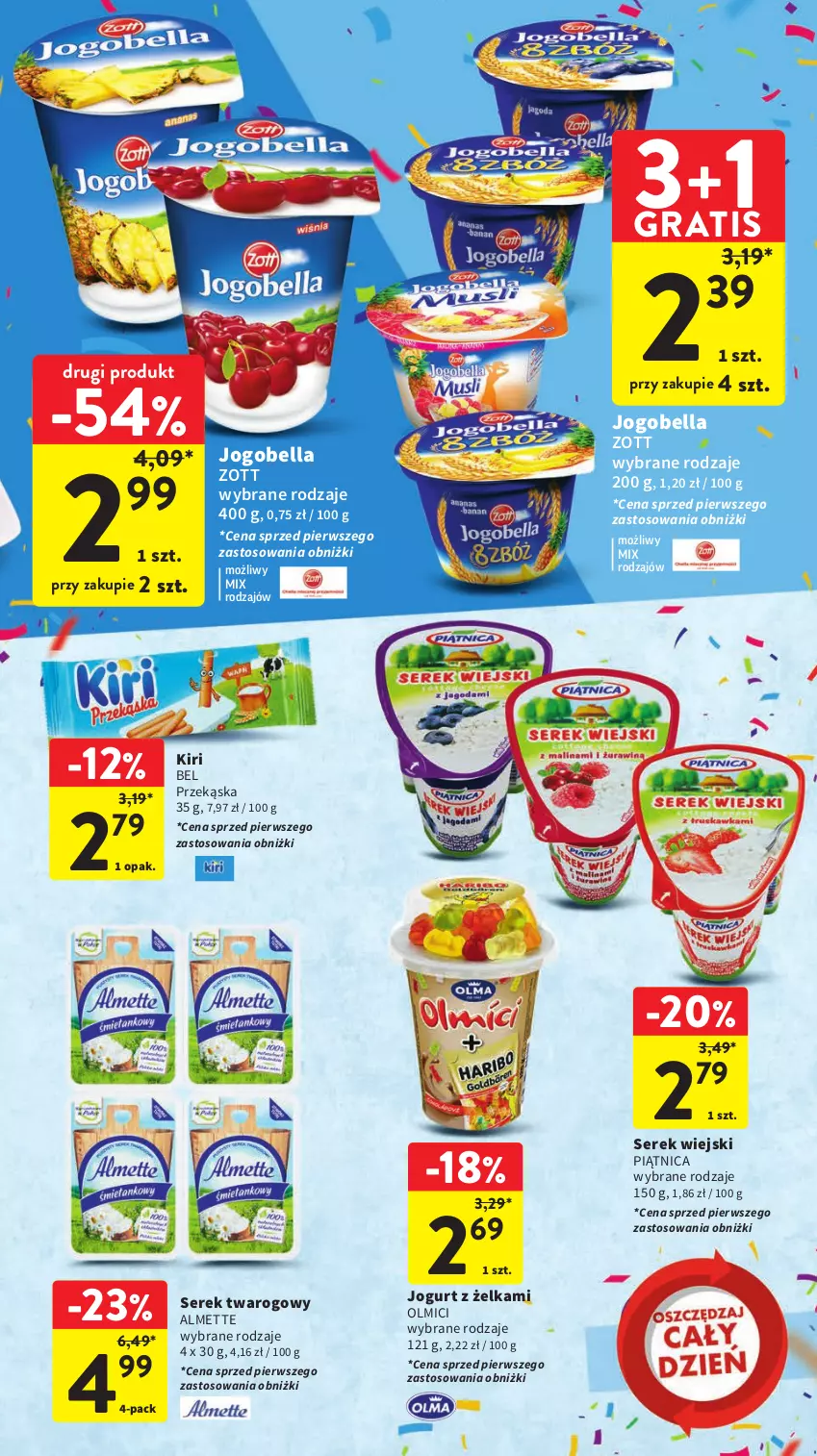 Gazetka promocyjna Intermarche - Gazetka Intermarche - ważna 12.10 do 18.10.2023 - strona 29 - produkty: Almette, Bell, Bella, Gra, Jogobella, Jogurt, Piątnica, Ser, Serek, Serek twarogowy, Serek wiejski, Zott