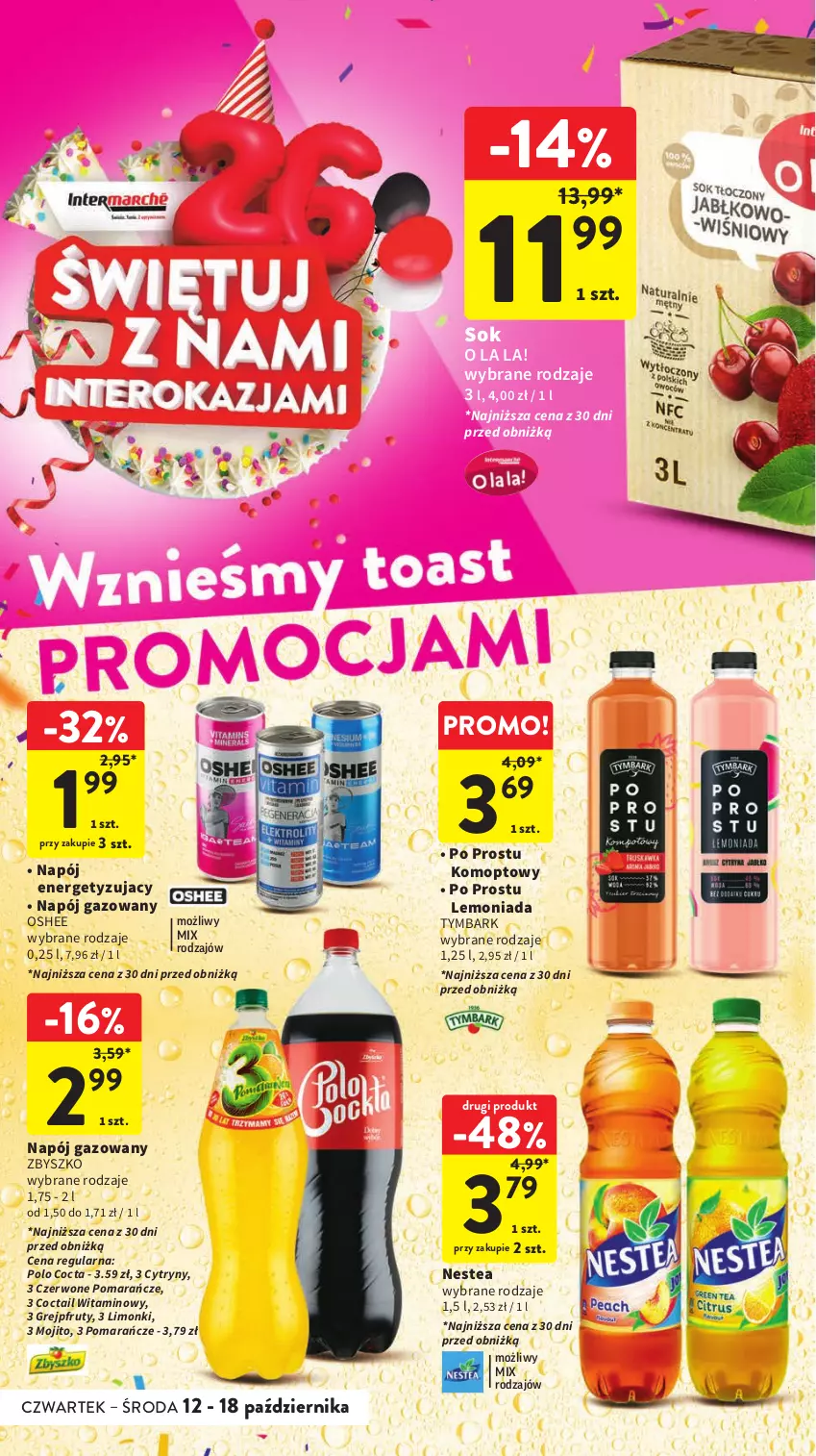 Gazetka promocyjna Intermarche - Gazetka Intermarche - ważna 12.10 do 18.10.2023 - strona 36 - produkty: Cytryny, Grejpfrut, Lemoniada, Mop, Napój, Napój gazowany, Nestea, Oshee, Pomarańcze, Sok, Tymbark