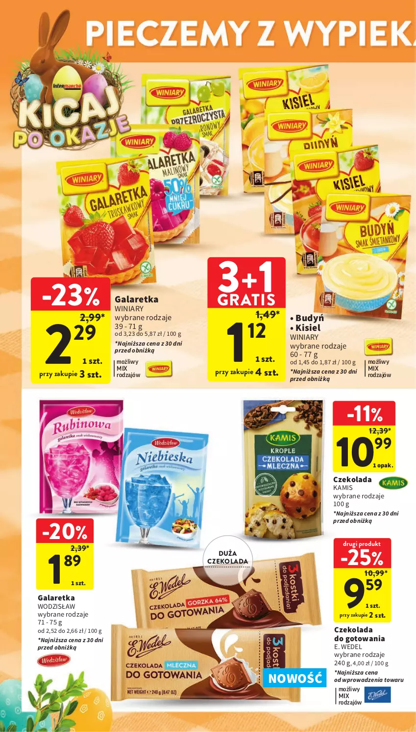 Gazetka promocyjna Intermarche - Gazetka Intermarche - ważna 21.03 do 25.03.2024 - strona 18 - produkty: Budyń, Czekolada, E. Wedel, Gala, Galaretka, Gra, Kamis, Kisiel, Winiary