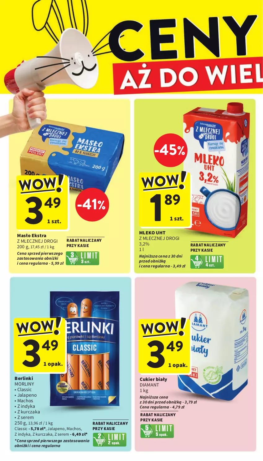 Gazetka promocyjna Intermarche - Gazetka Intermarche - ważna 21.03 do 25.03.2024 - strona 2 - produkty: Berlinki, Cukier, Diamant, Kurczak, Masło, Mleko, Morliny, Ser