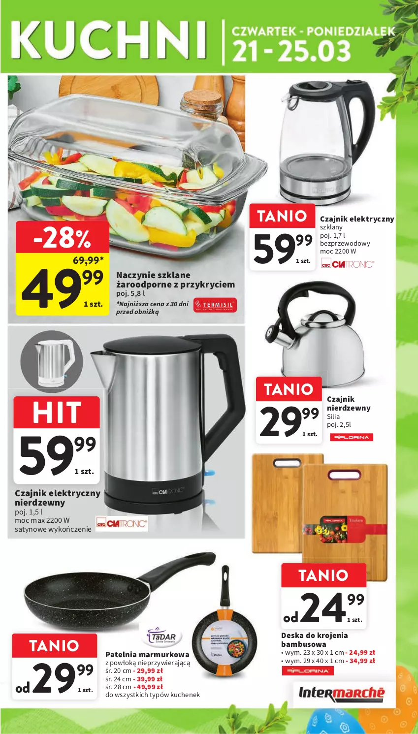 Gazetka promocyjna Intermarche - Gazetka Intermarche - ważna 21.03 do 25.03.2024 - strona 47 - produkty: Czajnik, Czajnik elektryczny, Deska do krojenia, Patelnia, Por