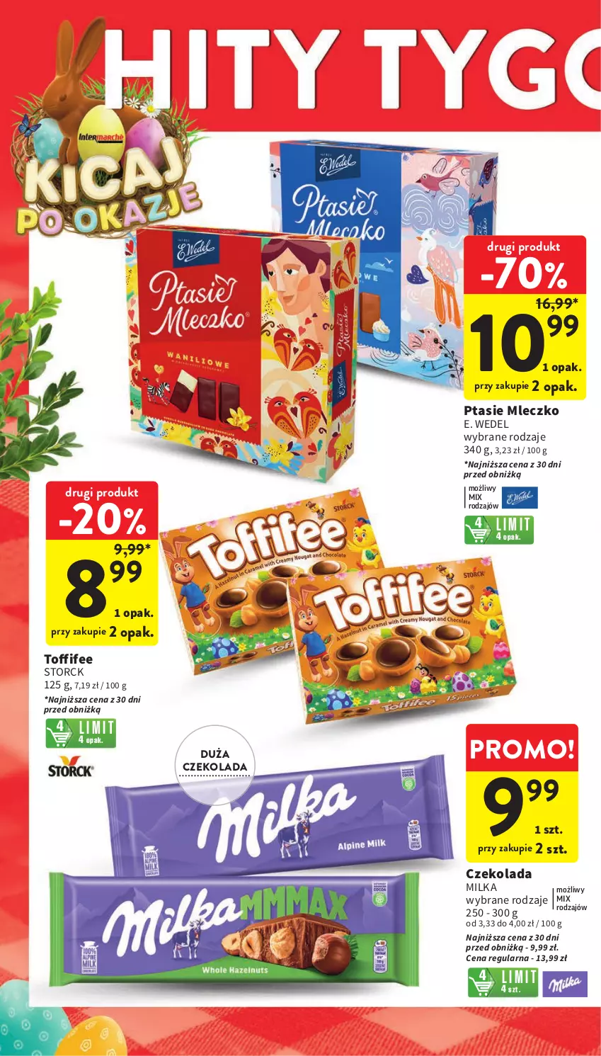 Gazetka promocyjna Intermarche - Gazetka Intermarche - ważna 21.03 do 25.03.2024 - strona 6 - produkty: Czekolada, E. Wedel, Milka, Mleczko, Ptasie mleczko