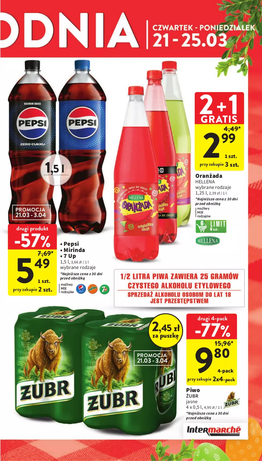 Gazetka promocyjna Intermarche - Gazetka Intermarche - ważna 21.03 do 25.03.2024 - strona 7 - produkty: Gra, Hellena, Mirinda, Oranżada, Pepsi, Piwo