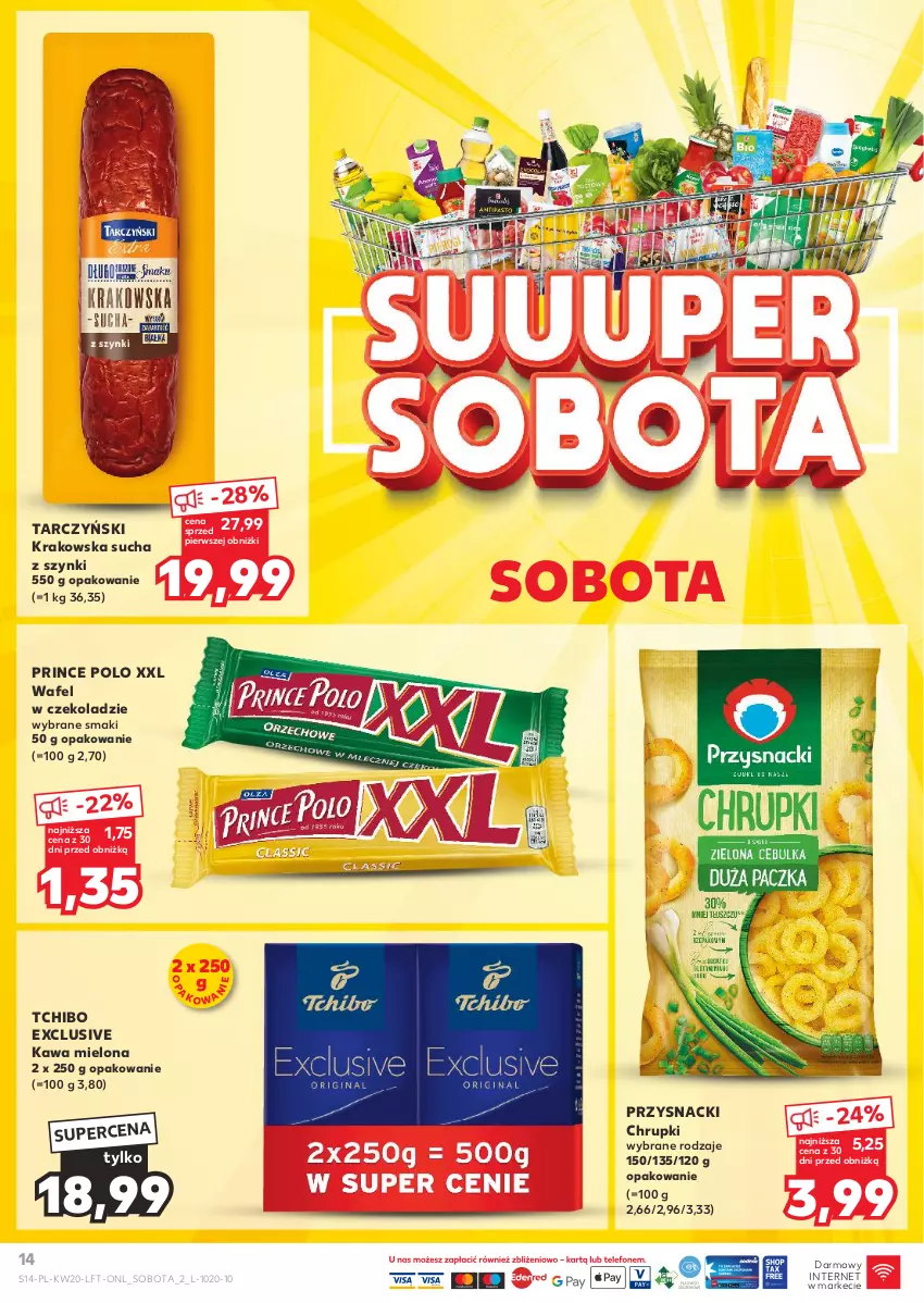 Gazetka promocyjna Kaufland - Gazetka tygodnia - ważna 16.05 do 22.05.2024 - strona 14 - produkty: Chrupki, Kawa, Kawa mielona, Prince Polo, Przysnacki, Tarczyński, Tchibo