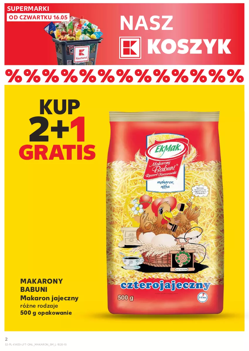 Gazetka promocyjna Kaufland - Gazetka tygodnia - ważna 16.05 do 22.05.2024 - strona 2 - produkty: Babuni, Gra, Kosz, Makaron