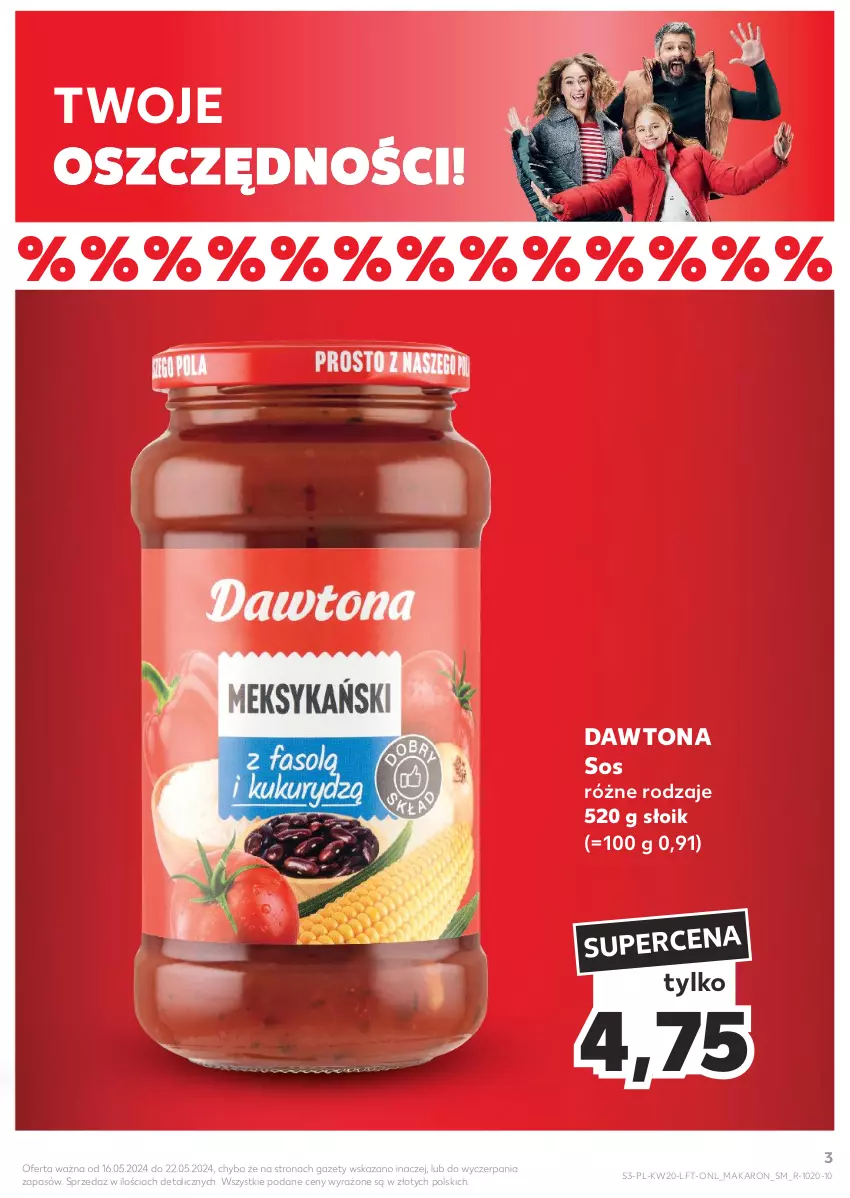 Gazetka promocyjna Kaufland - Gazetka tygodnia - ważna 16.05 do 22.05.2024 - strona 3 - produkty: Dawtona, Makaron, Sos