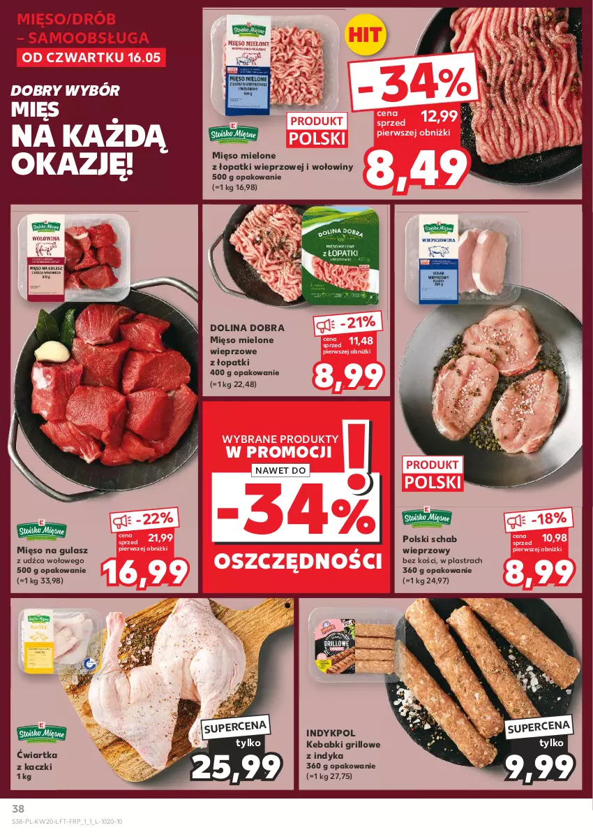 Gazetka promocyjna Kaufland - Gazetka tygodnia - ważna 16.05 do 22.05.2024 - strona 38 - produkty: Drób, Grill, Kebab, Mięso, Mięso mielone, Mięso mielone z łopatki wieprzowej, Mięso na gulasz, Schab wieprzowy