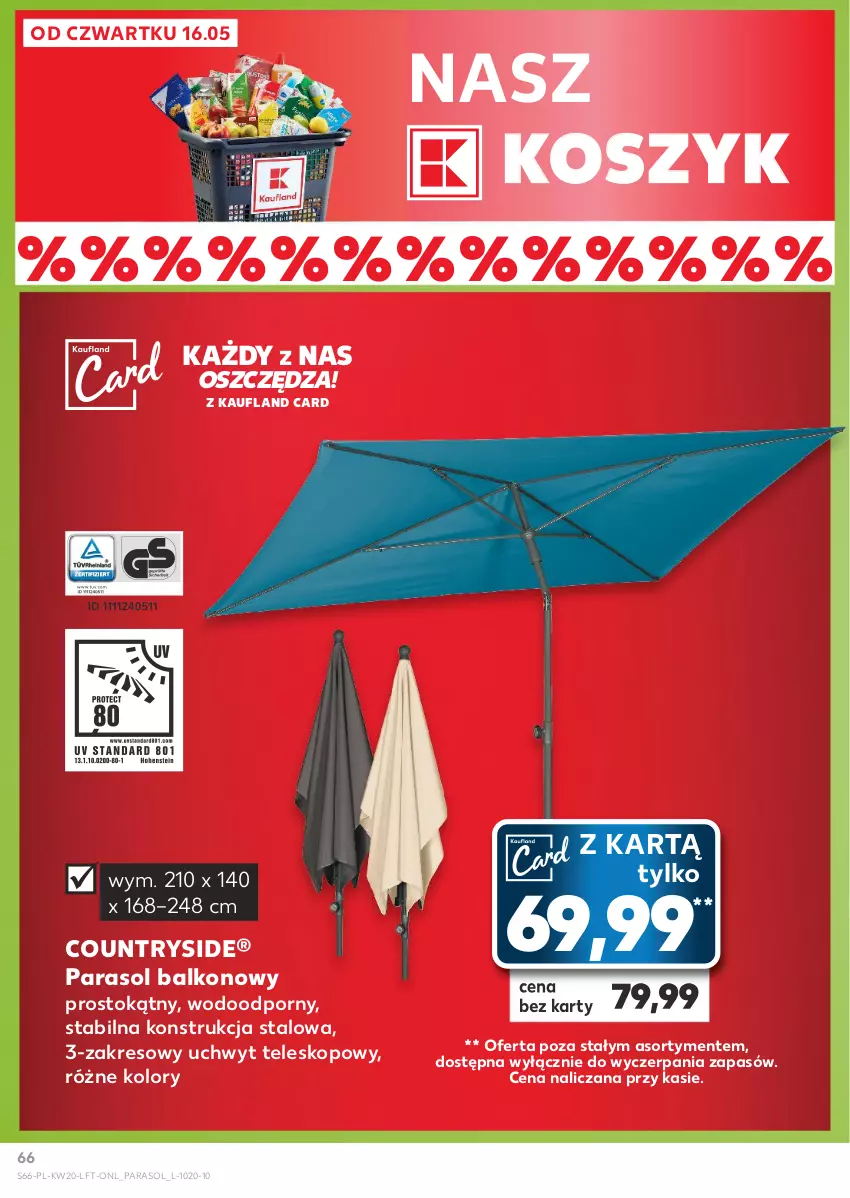 Gazetka promocyjna Kaufland - Gazetka tygodnia - ważna 16.05 do 22.05.2024 - strona 66 - produkty: Kosz, Parasol, Por, Teleskop