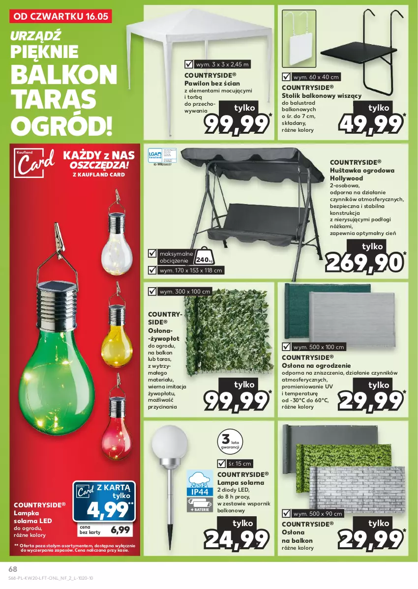 Gazetka promocyjna Kaufland - Gazetka tygodnia - ważna 16.05 do 22.05.2024 - strona 68 - produkty: Cień, Huśtawka, Lampa, Ogród, Piec, Por, Stolik