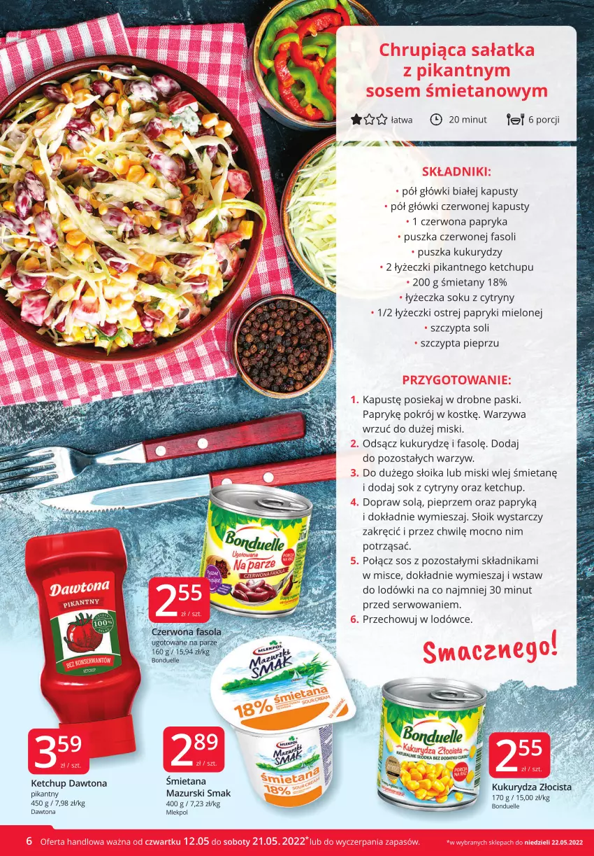 Gazetka promocyjna Market Vita - Gazetka promocyjna – Marketvita - ważna 12.05 do 21.05.2022 - strona 6 - produkty: Bonduelle, Cytryny, Dawtona, Fa, Ketchup, Kukurydza, Papryka, Pieprz, Por, Ser, Sok, Sos, Warzywa