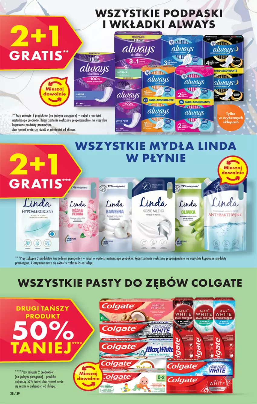 Gazetka promocyjna Biedronka - W tym tygodniu - ważna 22.08 do 28.08.2022 - strona 38 - produkty: Always, Ba!, Colgate, Gra, LG, Mleko, Podpaski, Por, Ser, Wkładki