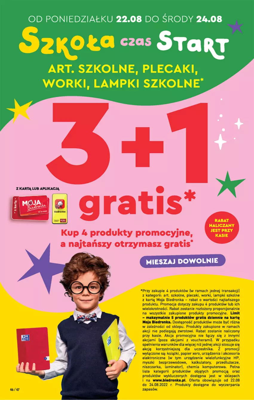 Gazetka promocyjna Biedronka - W tym tygodniu - ważna 22.08 do 28.08.2022 - strona 46 - produkty: Dron, Gra, HP, Komputer, Mysz, Niszczarka, Papier, Plecak, Por, Rama, Tran, Urządzenie wielofunkcyjne