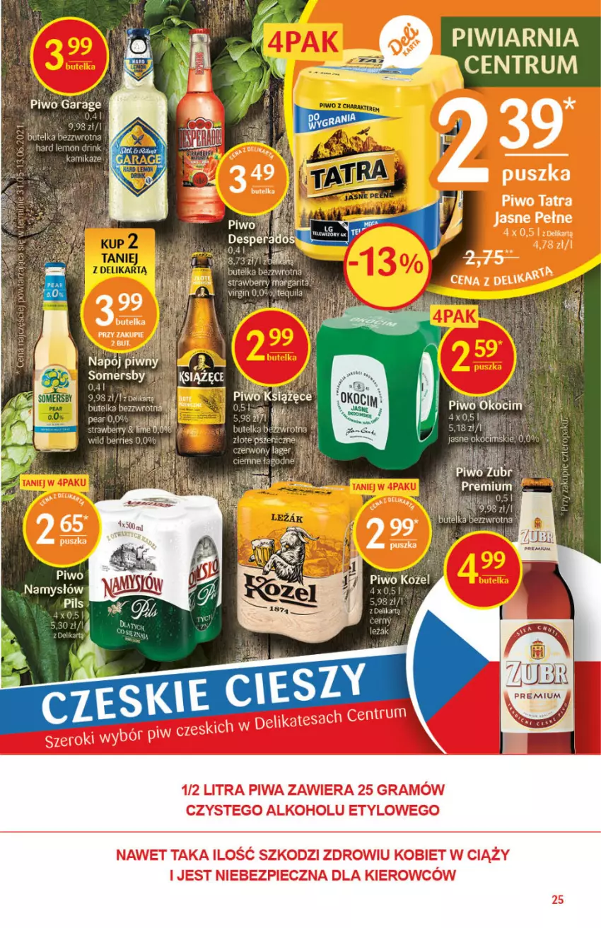 Gazetka promocyjna Delikatesy Centrum - Gazetka Delikatesy Centrum - ważna 05.08 do 11.08.2021 - strona 25 - produkty: Gra, Namysłów, Napój, Piec, Piwa, Piwo, Por, Rum, Somersby, Tatra