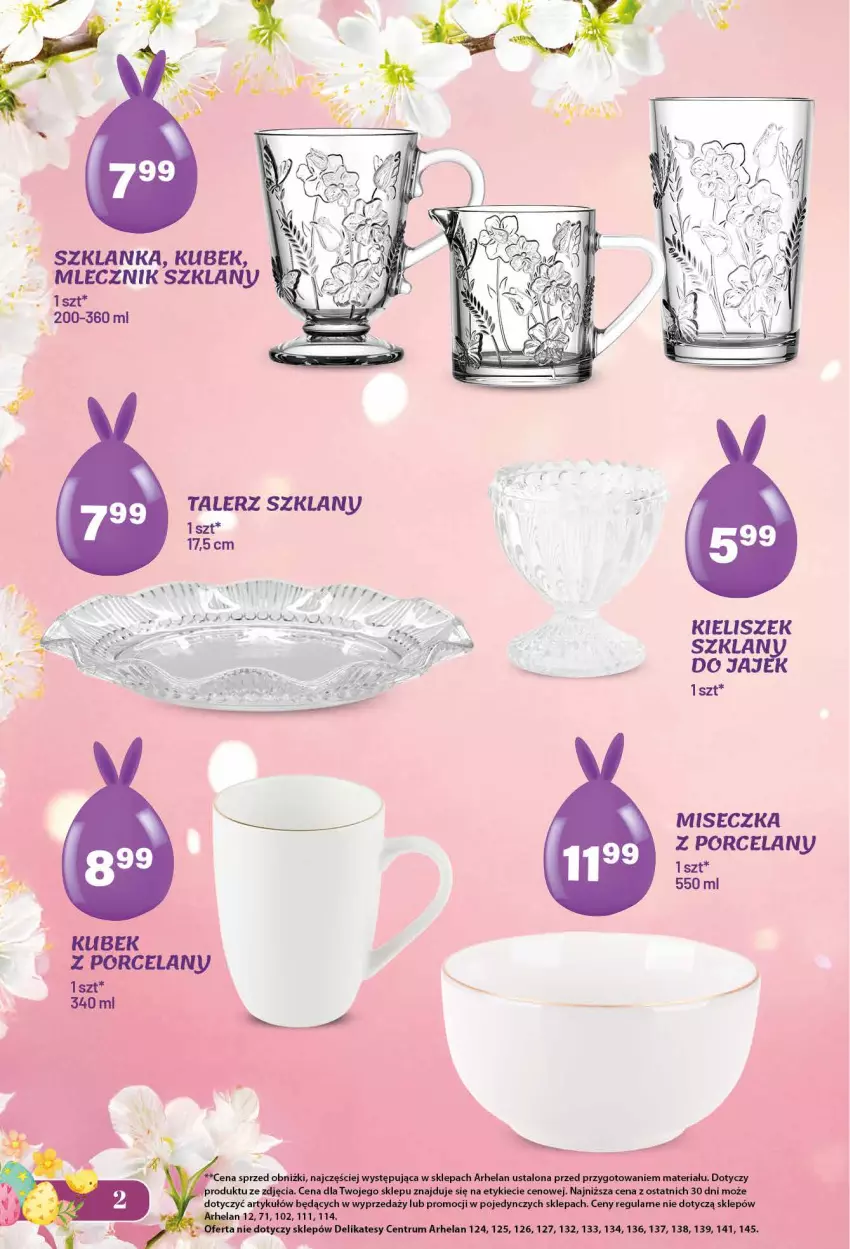 Gazetka promocyjna Arhelan - Gazetka - ważna 13.03 do 12.04.2026 - strona 2 - produkty: Kieliszek, Kubek, Miseczka, Por, Szklanka, Talerz