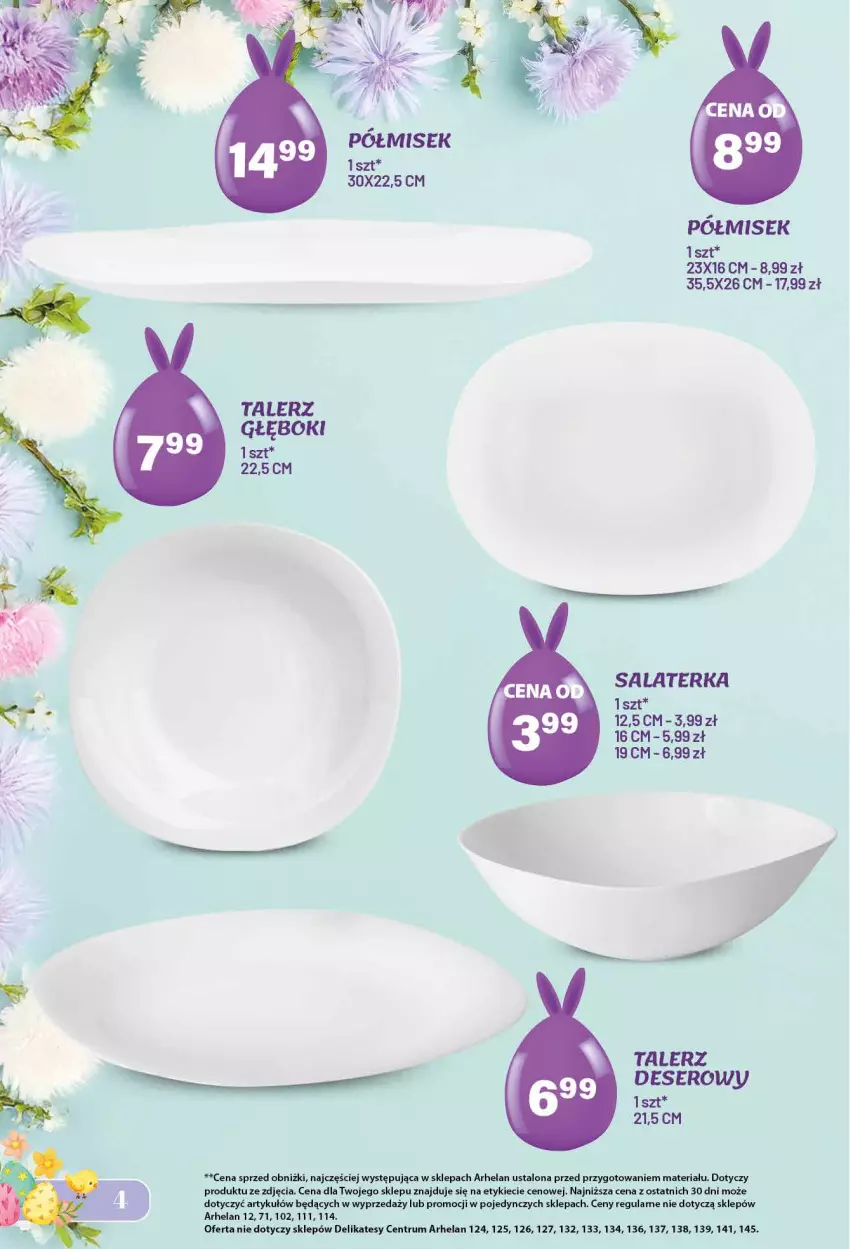 Gazetka promocyjna Arhelan - Gazetka - ważna 13.03 do 12.04.2026 - strona 4 - produkty: Deser, Rum, Salaterka, Ser, Talerz, Talerz deserowy, Talerz głęboki