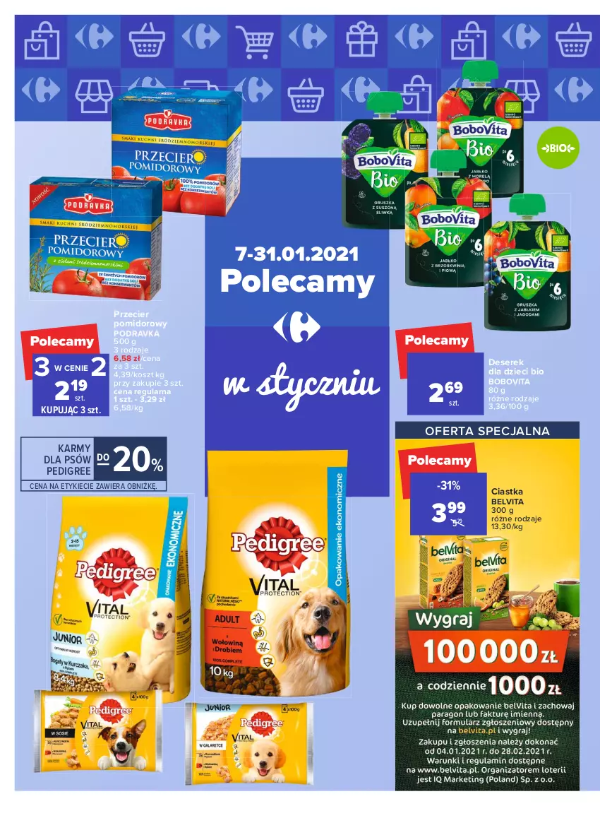 Gazetka promocyjna Carrefour - Gazetka Market - ważna 18.01 do 31.01.2021 - strona 20 - produkty: BelVita, BoboVita, Ciastka, Deser, Dzieci, Kosz, Pedigree, Podravka, Ser, Serek