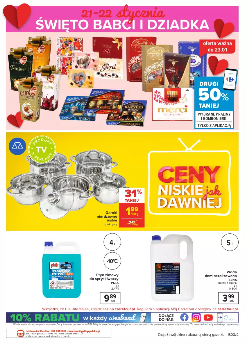 Gazetka promocyjna Carrefour - Gazetka Market - ważna 18.01 do 31.01.2021 - strona 22 - produkty: O nas, Płyn zimowy, Praliny, Woda