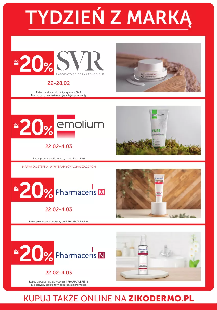 Gazetka promocyjna Ziko - Gazetka Ziko Dermo - ważna 22.02 do 04.03.2024 - strona 18 - produkty: Acer, Emolium, Pharmaceris, Ser, SVR