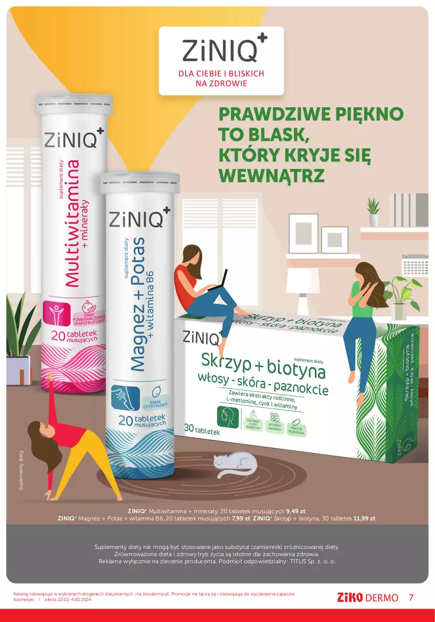 Gazetka promocyjna Ziko - Gazetka Ziko Dermo - ważna 22.02 do 04.03.2024 - strona 7 - produkty: Magnez, Mus, Tablet