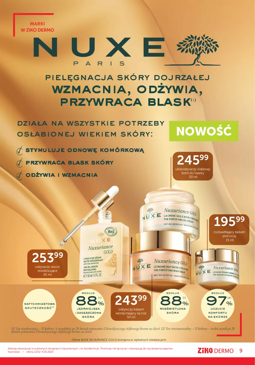 Gazetka promocyjna Ziko - Gazetka Ziko Dermo - ważna 22.02 do 04.03.2024 - strona 9 - produkty: Balsam pod oczy, Krem do twarzy, Nuxe, Olej, Rum, Ser, Serum