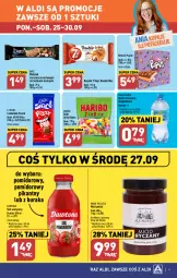 Gazetka promocyjna Aldi - Pełna oferta - Gazetka - ważna od 30.09 do 30.09.2023 - strona 9 - produkty: Jelly beans, Dawtona, Sok, Gry, Wafelek, 7 Days, Tonik, Rogal, Czekolada, Miód, Baton, Woda mineralna, E. Wedel, Woda, Haribo