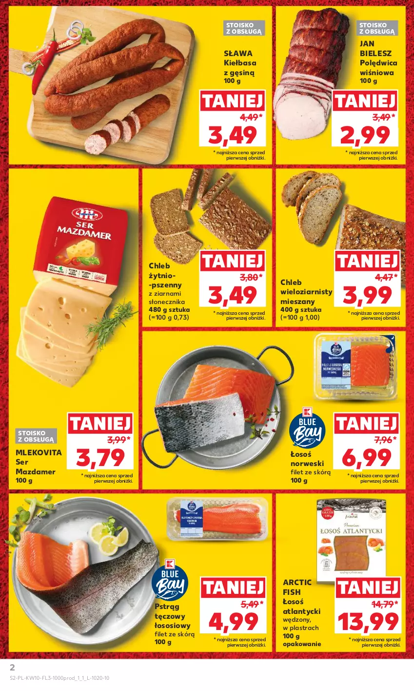 Gazetka promocyjna Kaufland - Kaufland - ważna 07.03 do 13.03.2024 - strona 2 - produkty: Chleb, Chleb wieloziarnisty, Kiełbasa, Mazdamer, Mleko, Mlekovita, Polędwica, Pstrąg, Pstrąg tęczowy, Ser, Sos