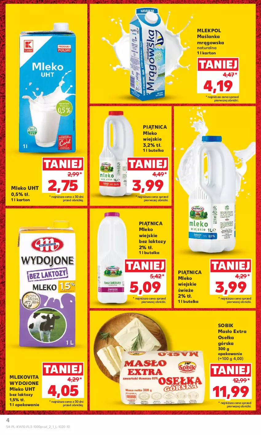 Gazetka promocyjna Kaufland - Kaufland - ważna 07.03 do 13.03.2024 - strona 4 - produkty: Maślanka, Masło, Mleko, Mlekovita, Piątnica