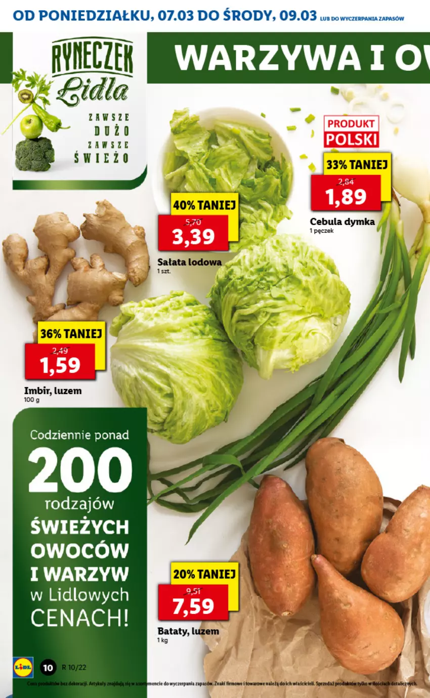 Gazetka promocyjna Lidl - GAZETKA - ważna 07.03 do 09.03.2022 - strona 10 - produkty: Cebula, Imbir, Warzywa