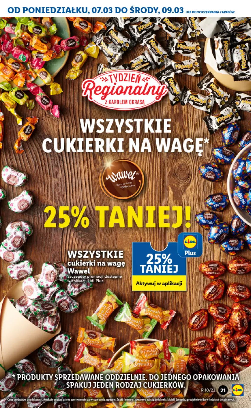 Gazetka promocyjna Lidl - GAZETKA - ważna 07.03 do 09.03.2022 - strona 21 - produkty: Cukier, Cukierki, Wawel