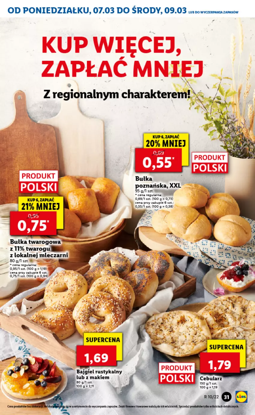 Gazetka promocyjna Lidl - GAZETKA - ważna 07.03 do 09.03.2022 - strona 31 - produkty: Bułka, Cebula, Koc