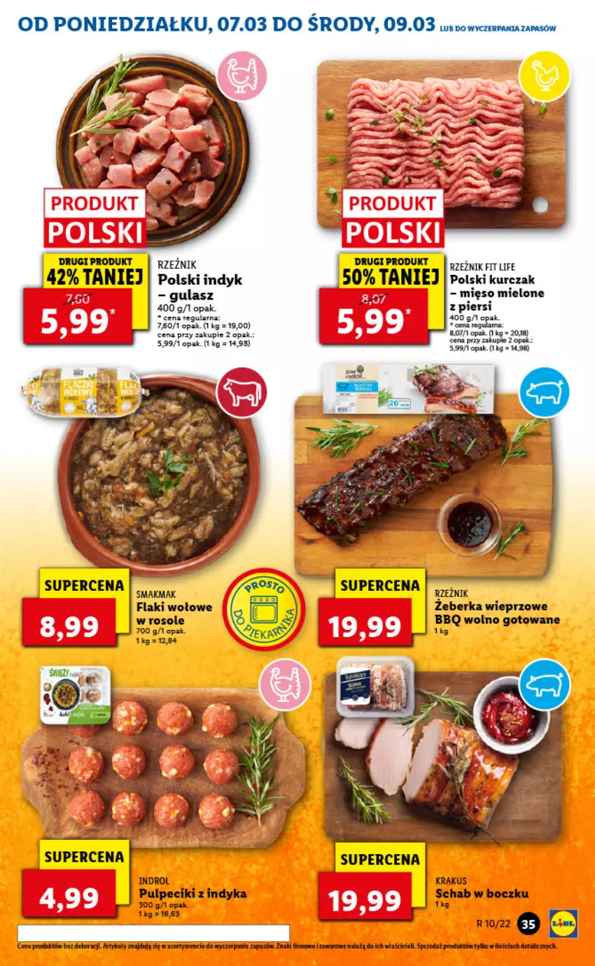 Gazetka promocyjna Lidl - GAZETKA - ważna 07.03 do 09.03.2022 - strona 35 - produkty: Flaki, Flaki wołowe, Krakus, Kurczak, LANA, Mięso, Mięso mielone