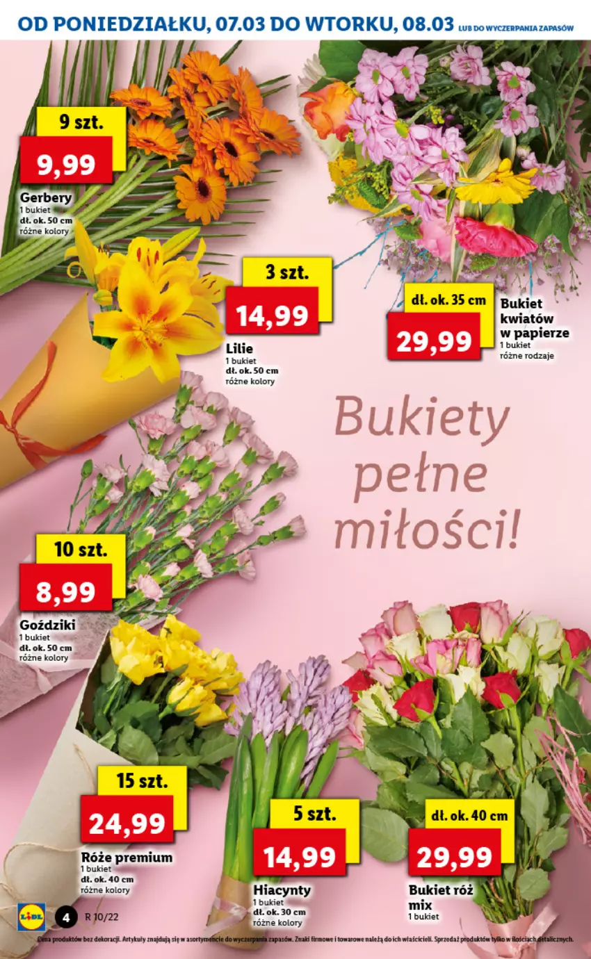 Gazetka promocyjna Lidl - GAZETKA - ważna 07.03 do 09.03.2022 - strona 4 - produkty: Bukiet, Hiacynt, Papier