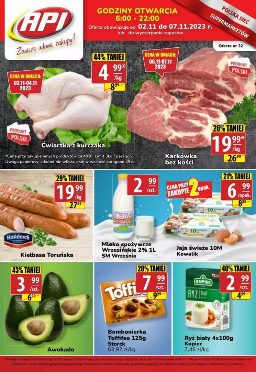 Gazetka promocyjna  - ważna 02.11 do 07.11.2023 - strona 1 - produkty: Jaja, Kiełbasa, Papier, Waga