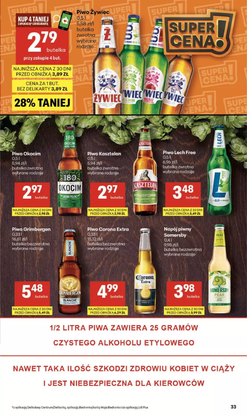 Gazetka promocyjna Delikatesy Centrum - Franczyza DC09 Czwartek - ważna 26.02 do 04.03.2026 - strona 33 - produkty: Dron, Fa, Gra, Kasztelan, Koc, Napój, Okocim, Piec, Piwa, Piwo, Rum, Somersby