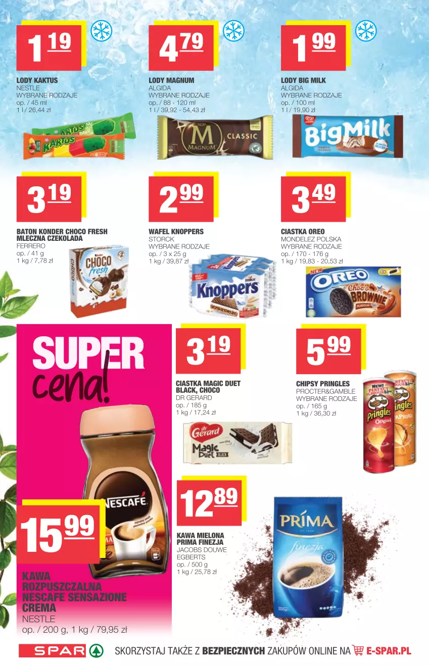 Gazetka promocyjna Spar - Spar - ważna 05.05 do 11.05.2021 - strona 6 - produkty: Baton, Blag, Chipsy, Ciastka, Czekolada, Dr Gerard, Ferrero, Jacobs, Kawa, Kawa mielona, Knoppers, Oreo, Piec, Prima, Pringles