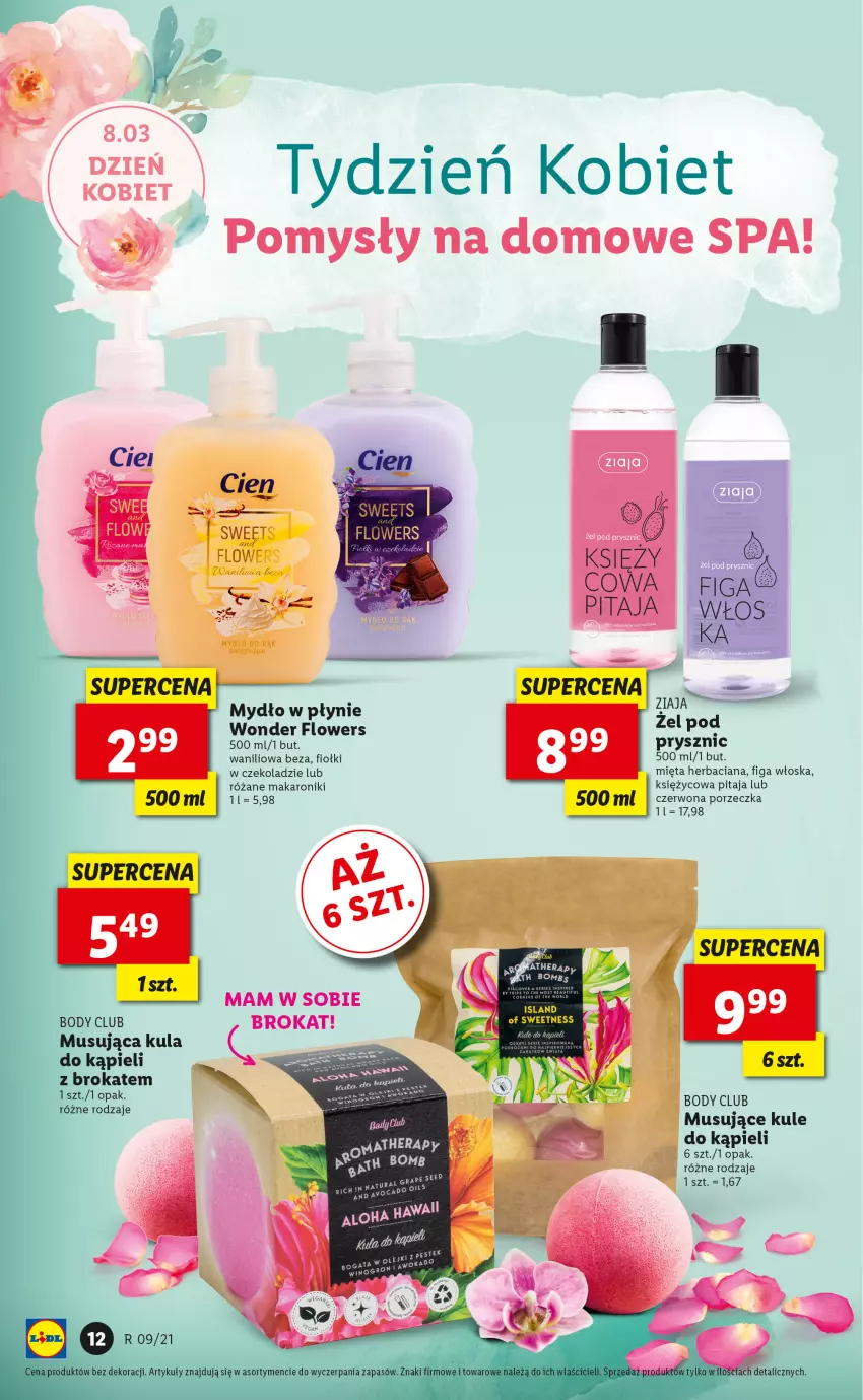 Gazetka promocyjna Lidl - TYDZIEŃ KOBIET - CELEBRUJ KOBIECOŚĆ Z LIDLEM! - ważna 03.03 do 10.03.2021 - strona 12 - produkty: Body, Isla, Makaron, Mięta, Mus, Mydło, Mydło w płynie, Por, Róża, Waga