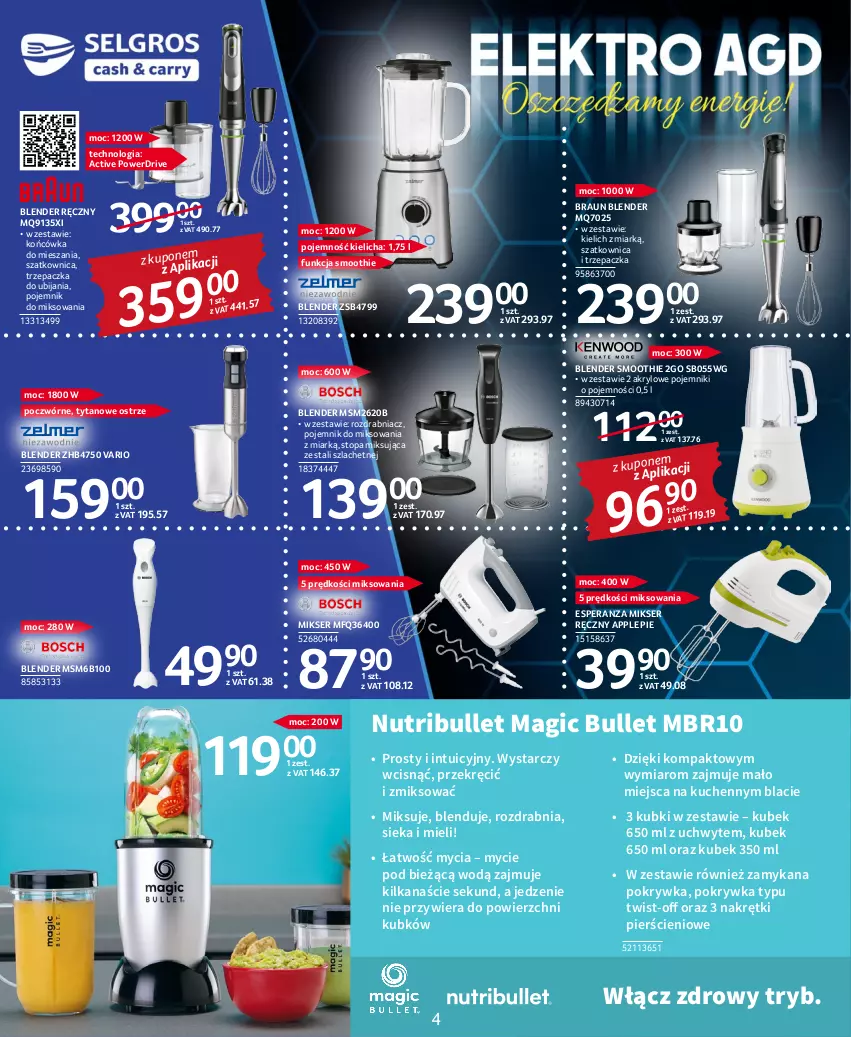 Gazetka promocyjna Selgros - Katalog Elektro - ważna 20.10 do 02.11.2022 - strona 4 - produkty: Blender, Blender ręczny, Braun, Kubek, Mikser, Mikser ręczny, Pojemnik, Rozdrabniacz, Ser, Smoothie, Szatkownica, Top, Trzepaczka, Tytan