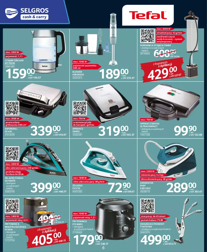 Gazetka promocyjna Selgros - Katalog Elektro - ważna 20.10 do 02.11.2022 - strona 6 - produkty: Blender, Czajnik, Generator pary, Grill, Odkurzacz, Parownica, Pojemnik, Rum, Top