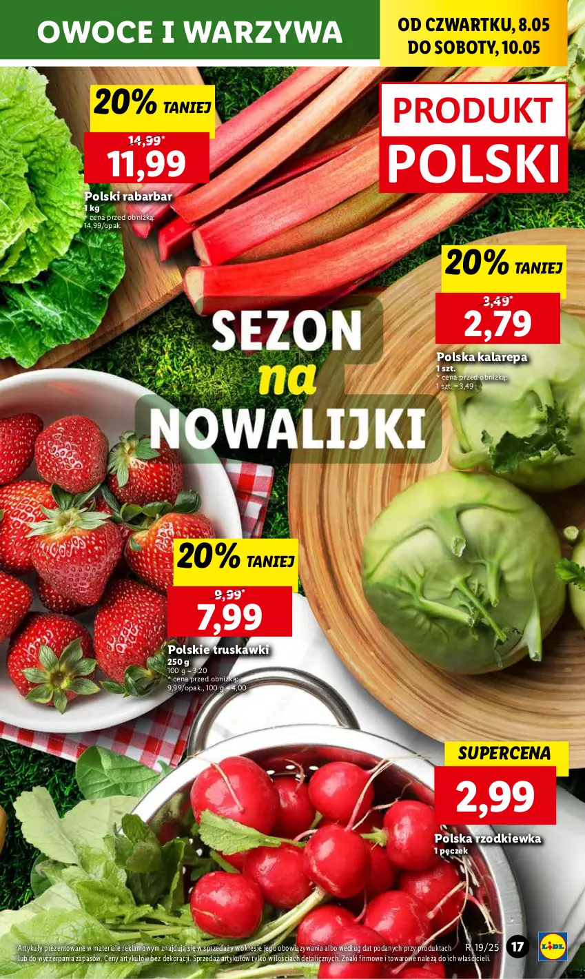 Gazetka promocyjna Lidl - GAZETKA - ważna 08.05 do 10.05.2025 - strona 19 - produkty: Owoce, Rzodkiewka, Truskawki, Warzywa