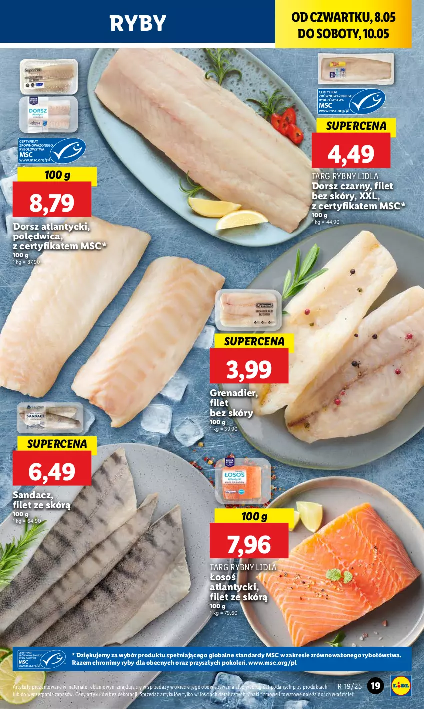 Gazetka promocyjna Lidl - GAZETKA - ważna 08.05 do 10.05.2025 - strona 21 - produkty: Dorsz, Grenadier, Polędwica, Sandacz