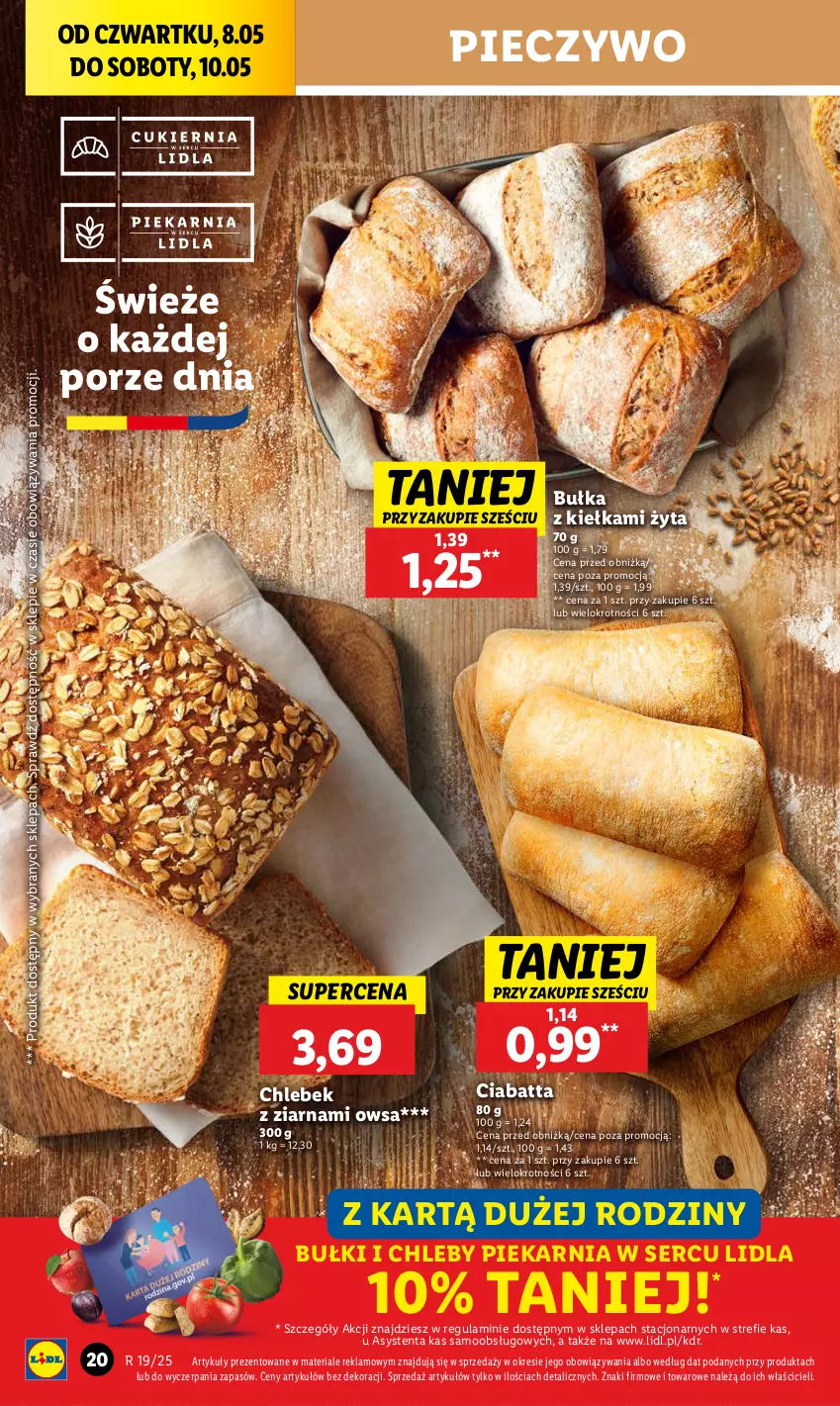 Gazetka promocyjna Lidl - GAZETKA - ważna 08.05 do 10.05.2025 - strona 22 - produkty: Bułka, Chleb, Ciabatta, Piec, Pieczywo, Por, Ser
