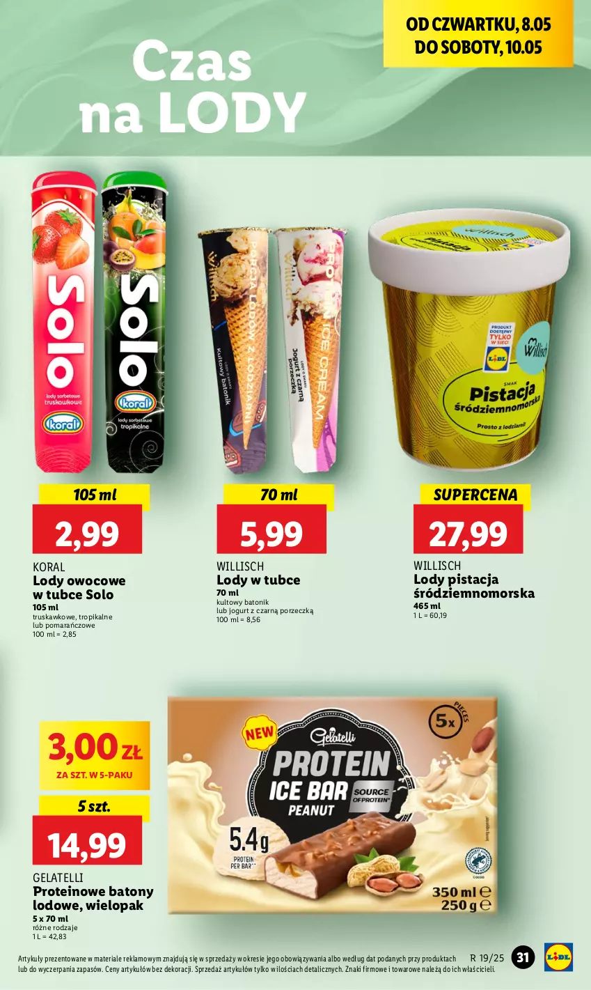 Gazetka promocyjna Lidl - GAZETKA - ważna 08.05 do 10.05.2025 - strona 33 - produkty: Baton, Jogurt, Lody, Por, Tonik