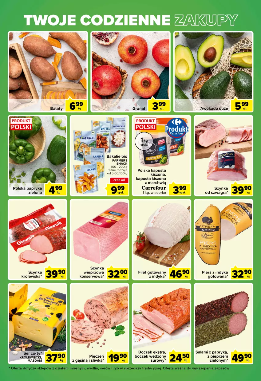 Gazetka promocyjna Carrefour - Gazetka Express - ważna 04.10 do 10.10.2022 - strona 5 - produkty: Ananas, Boczek, Fa, Gra, Granat, Kokos, Papryka, Piec, Pieprz, Salami, Salami z papryką, Ser, Szynka