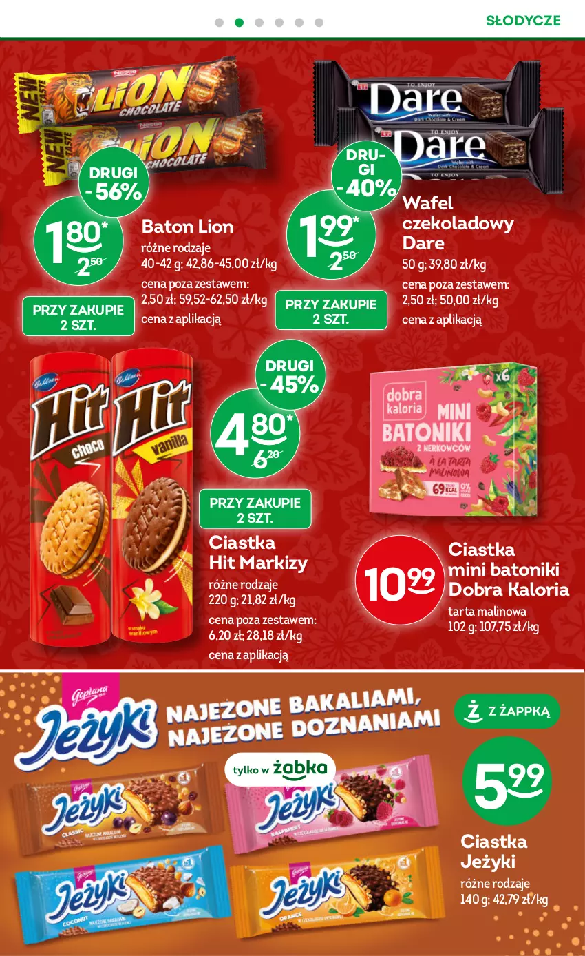 Gazetka promocyjna Żabka - ważna 06.12 do 19.12.2023 - strona 15 - produkty: Baton, Ciastka, Jeżyki, Lion, Tarta, Tonik