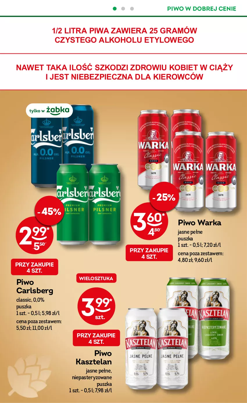 Gazetka promocyjna Żabka - ważna 06.12 do 19.12.2023 - strona 22 - produkty: Carlsberg, Gra, Kasztelan, Piec, Piwa, Piwo, Warka