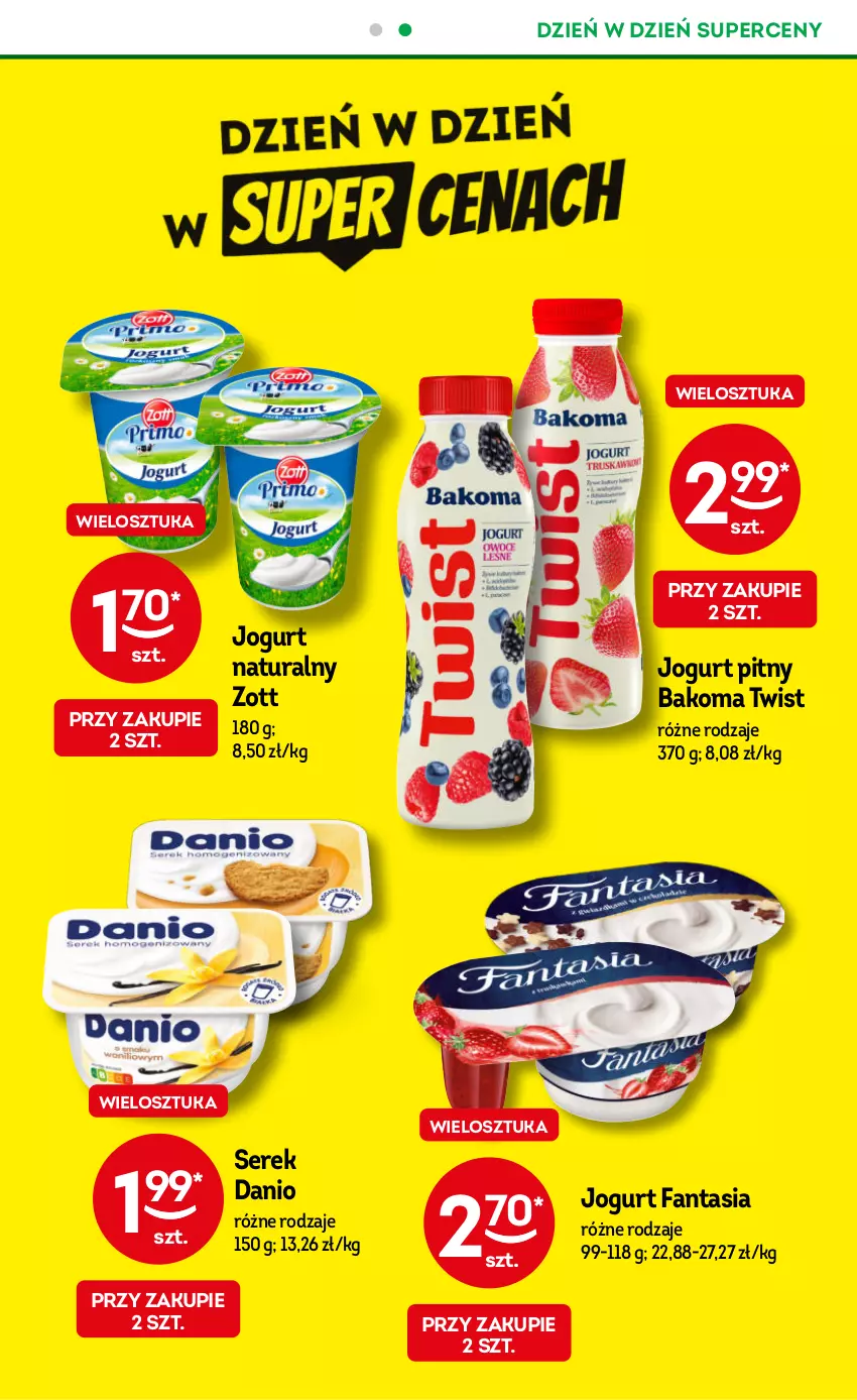 Gazetka promocyjna Żabka - ważna 06.12 do 19.12.2023 - strona 33 - produkty: Bakoma, Danio, Fa, Fanta, Jogurt, Jogurt naturalny, Jogurt pitny, Ser, Serek, Zott