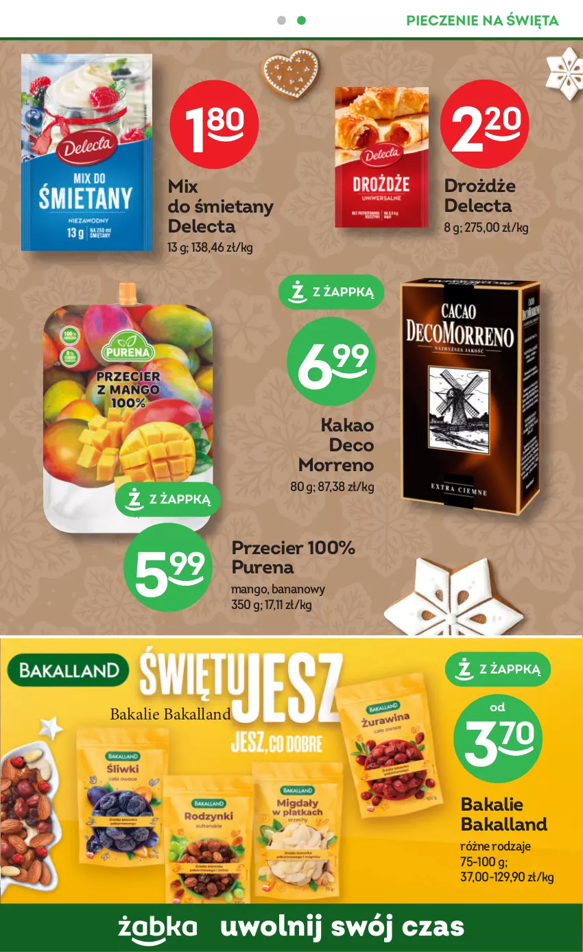 Gazetka promocyjna Żabka - ważna 06.12 do 19.12.2023 - strona 49 - produkty: Bakalland, Delecta, Drożdże, Kakao, Mango, Piec, Pur