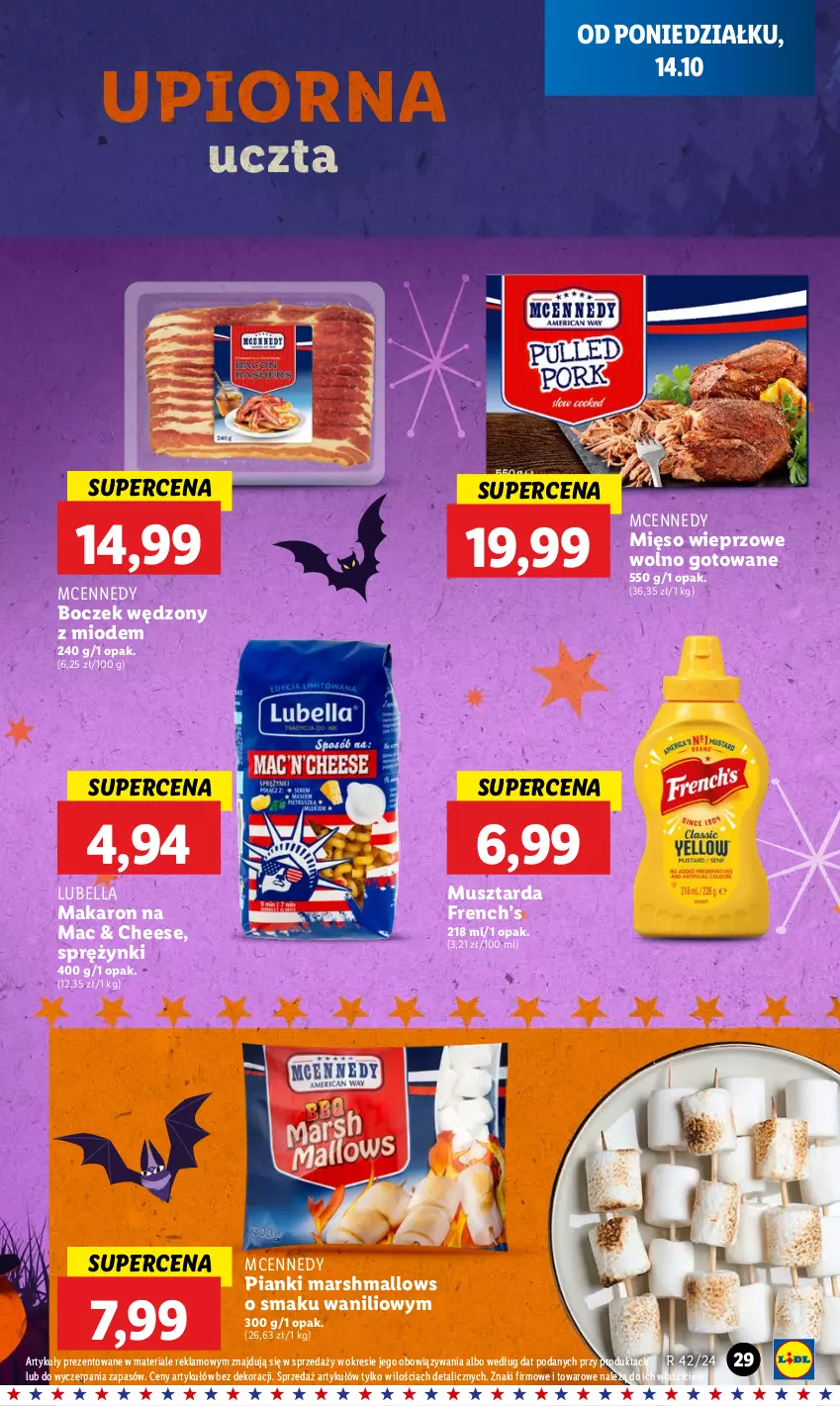 Gazetka promocyjna Lidl - GAZETKA - ważna 14.10 do 16.10.2024 - strona 31 - produkty: Bell, Bella, Boczek, Lubella, Makaron, Mars, Marshmallows, Mięso, Mięso wieprzowe, Mus, Musztarda