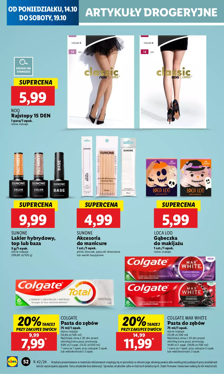 Gazetka promocyjna Lidl - GAZETKA - ważna 14.10 do 16.10.2024 - strona 56 - produkty: Colgate, Lakier, Lakier hybrydowy, LG, Makijaż, Pasta do zębów, Pilnik, Rajstopy, Top, Waciki